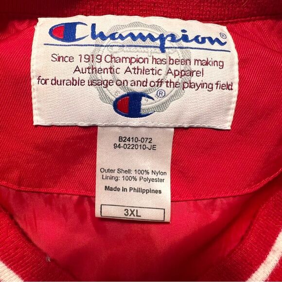 Champion Logo Scout Red Pullover Windbreaker Jacket Men’s 3XL V Neck B2410 - Picture 3 of 12